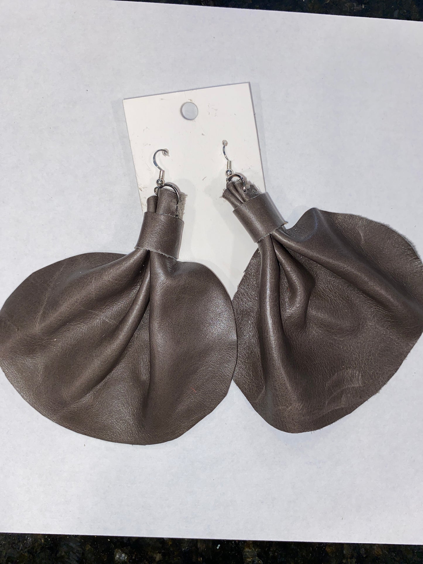 Large Elephant Ears Leather Earrings