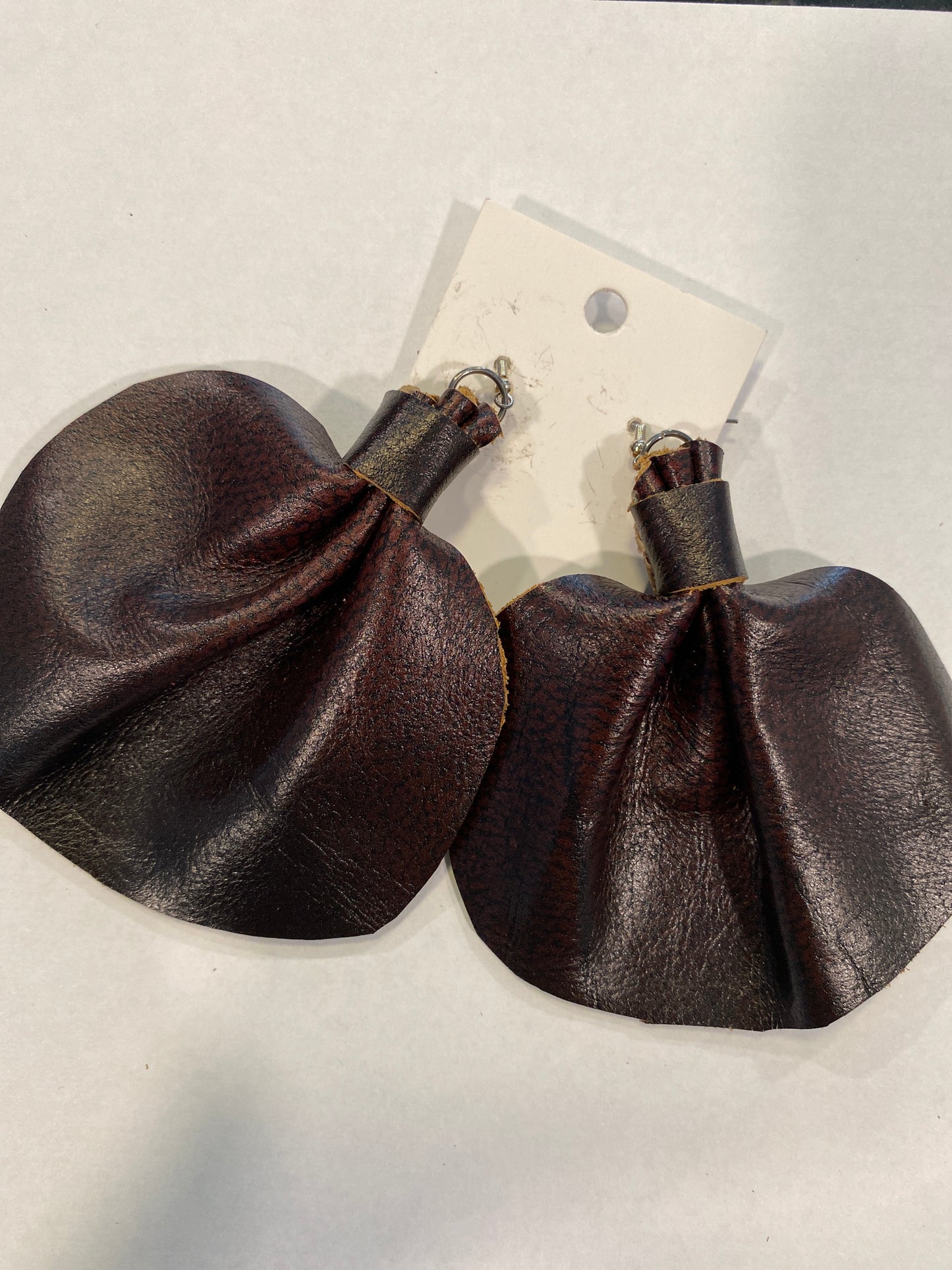 Large Elephant Ears Leather Earrings