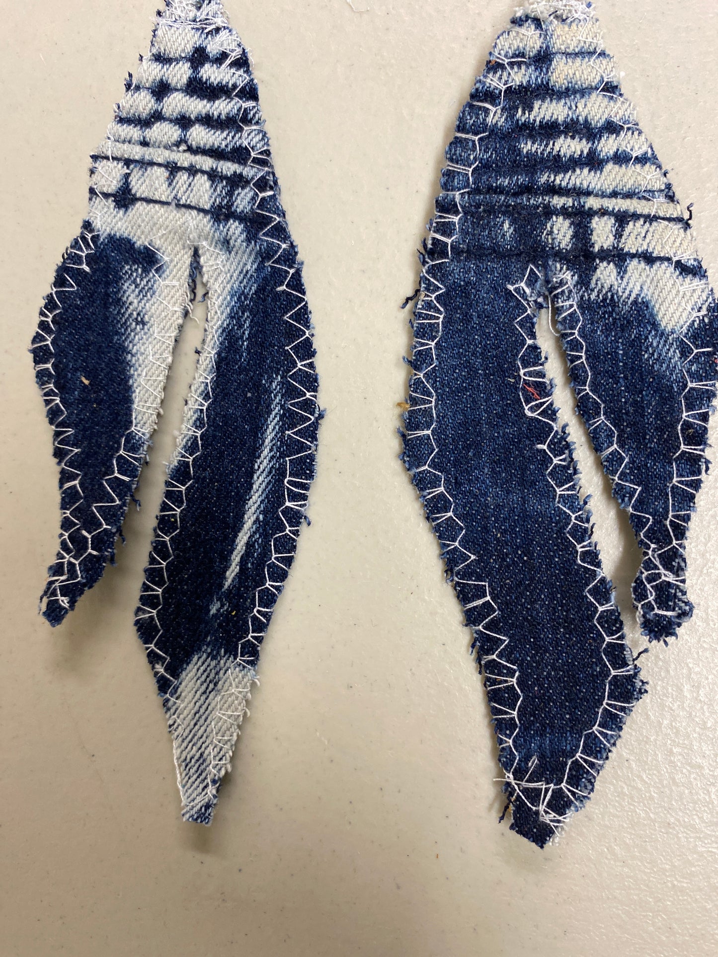 Large Denim High Heel Boot Earrings