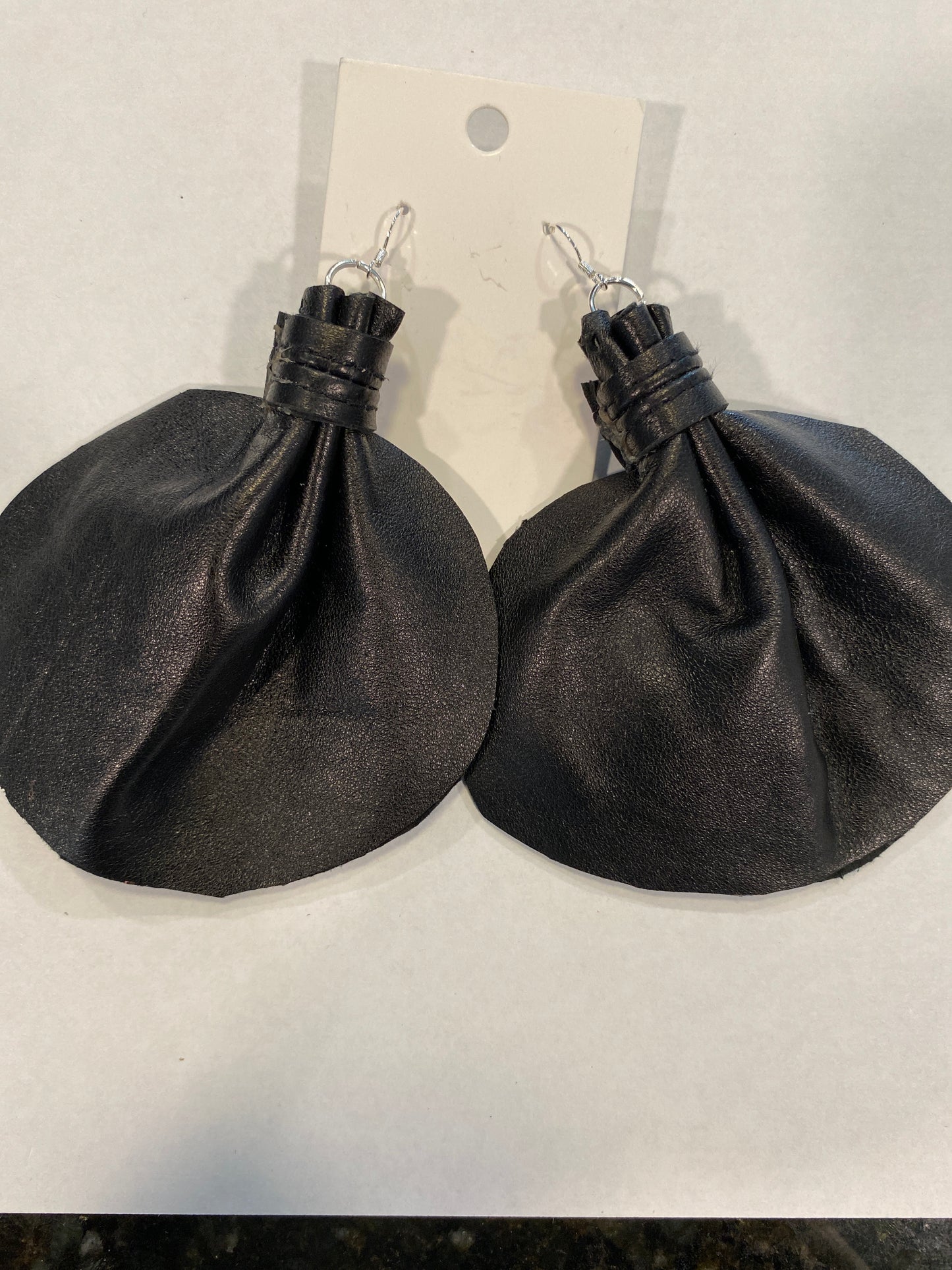 Large Elephant Ears Leather Earrings