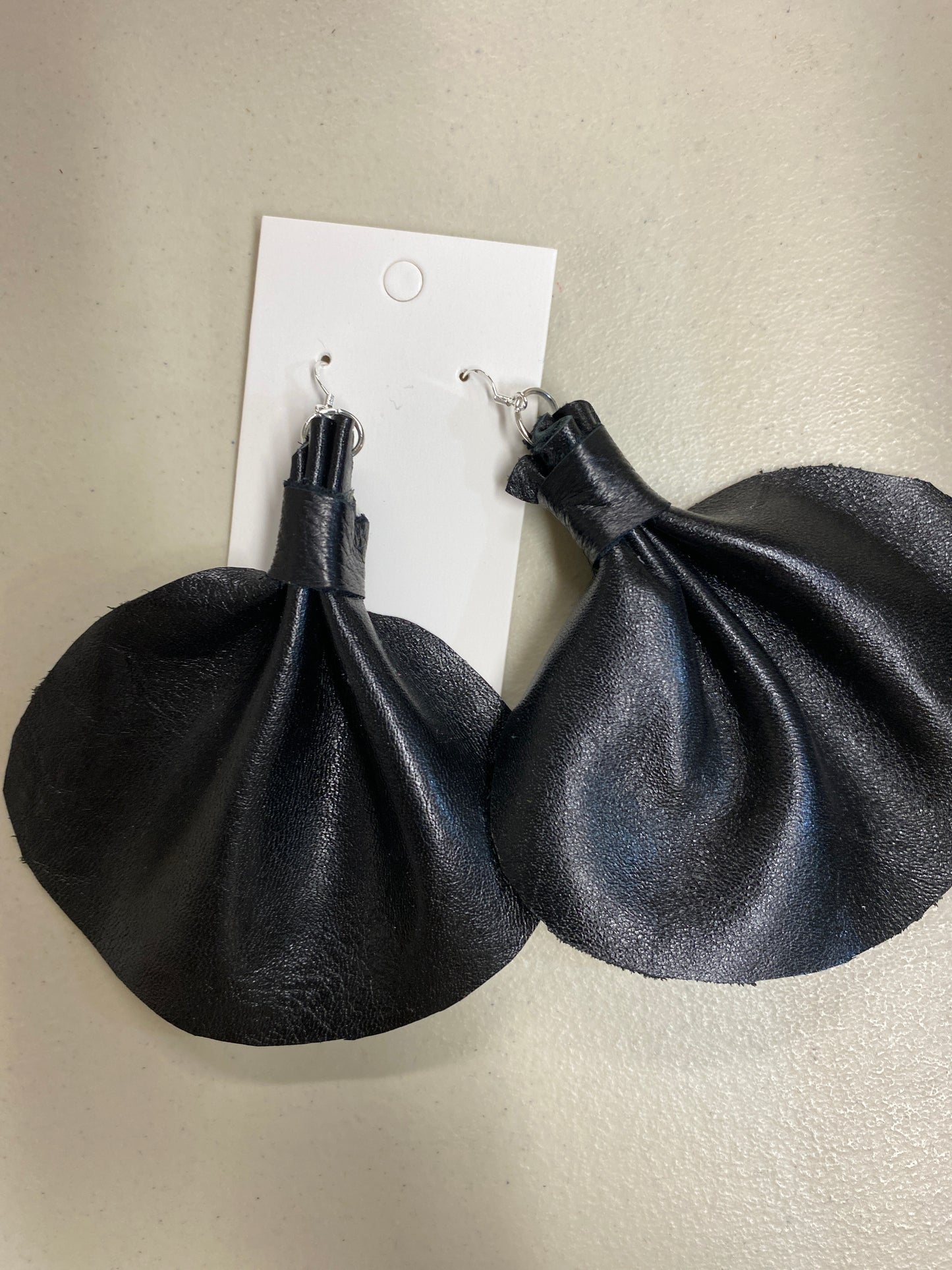 Large Elephant Ears Leather Earrings