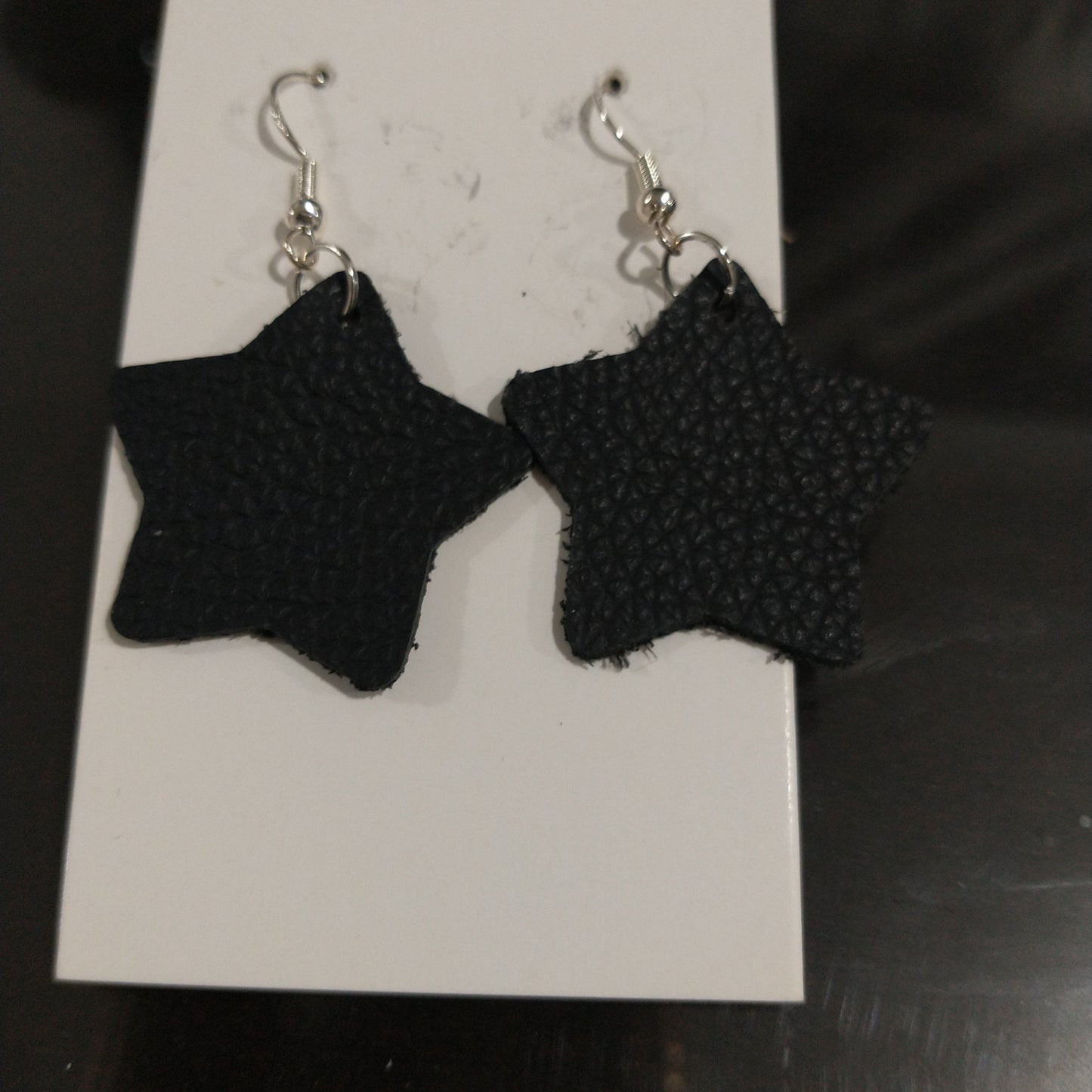 Small Leather Star Earrings