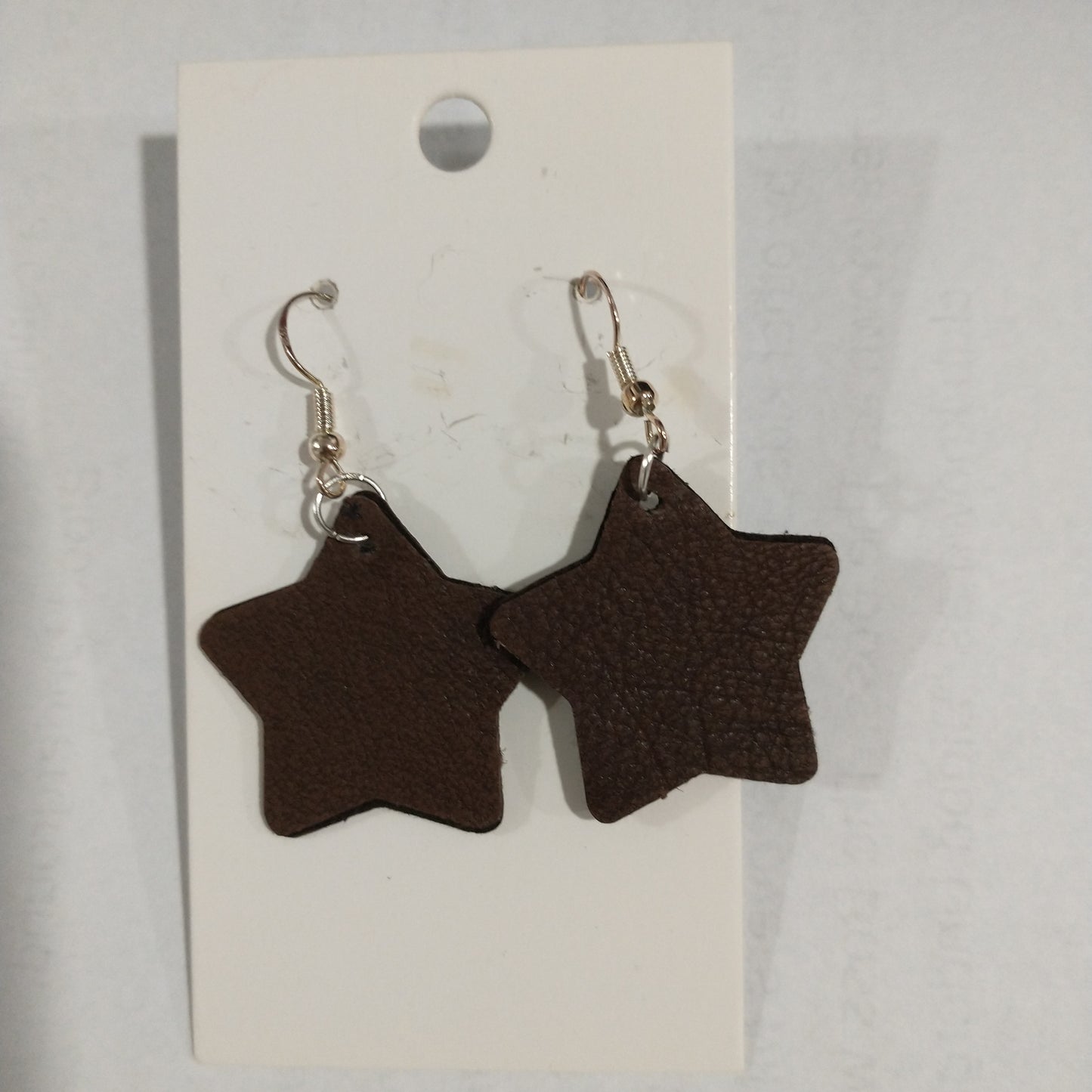 Small Leather Star Earrings