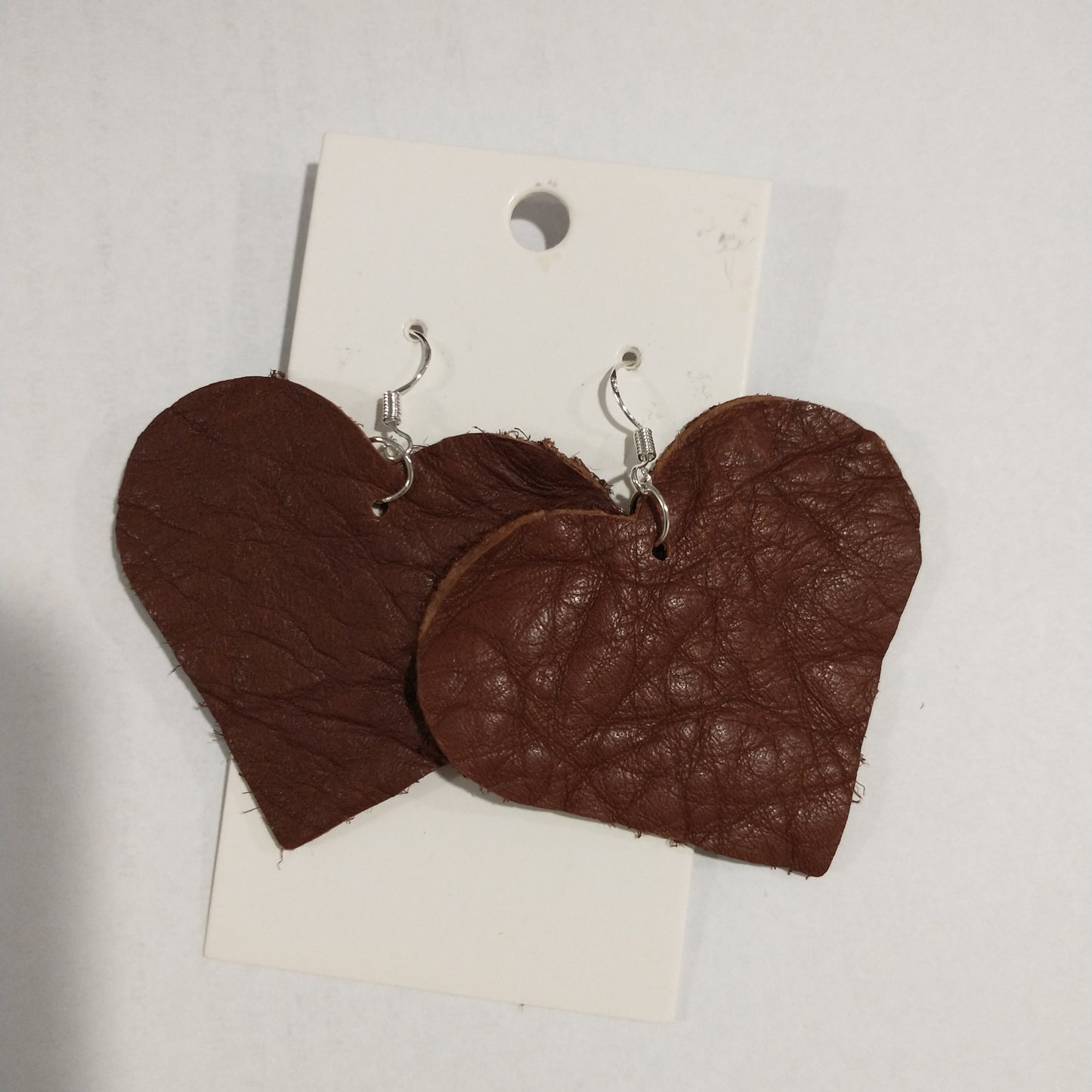 Medium Heart Leather Earrings