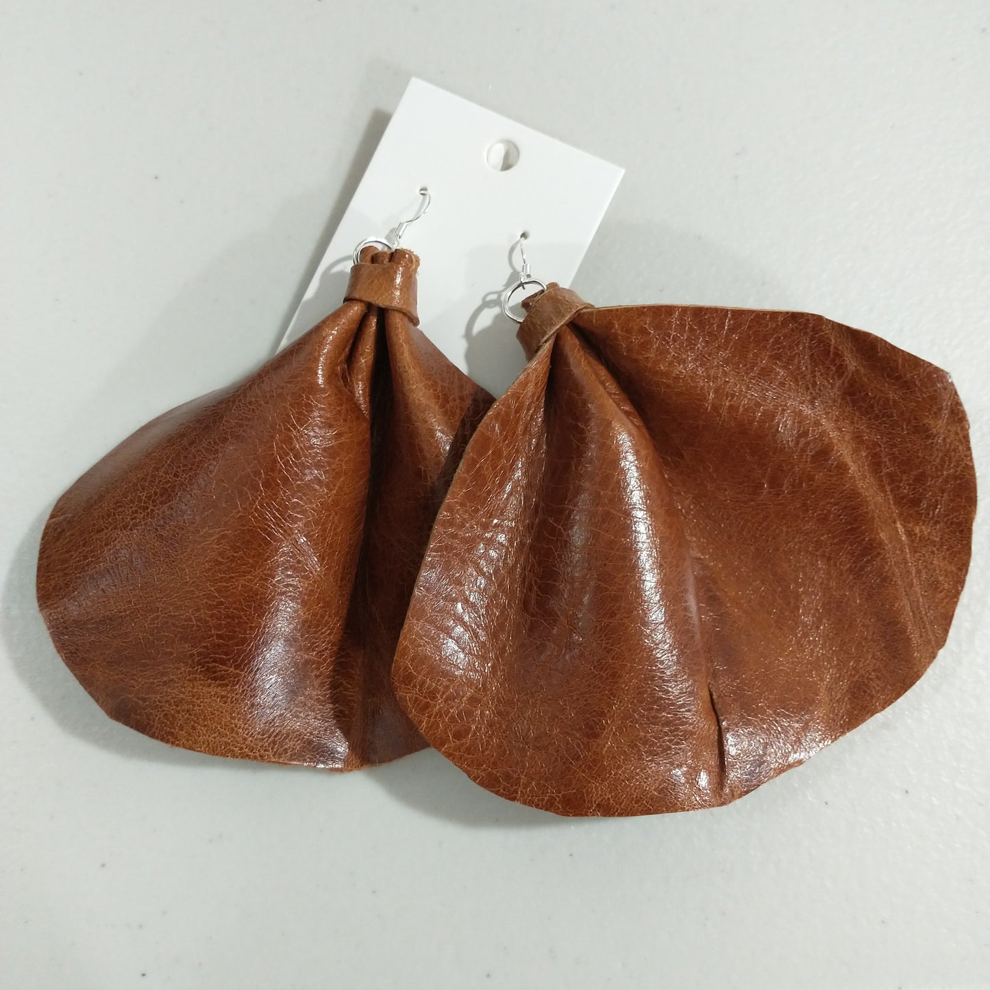 Large Elephant Ears Leather Earrings