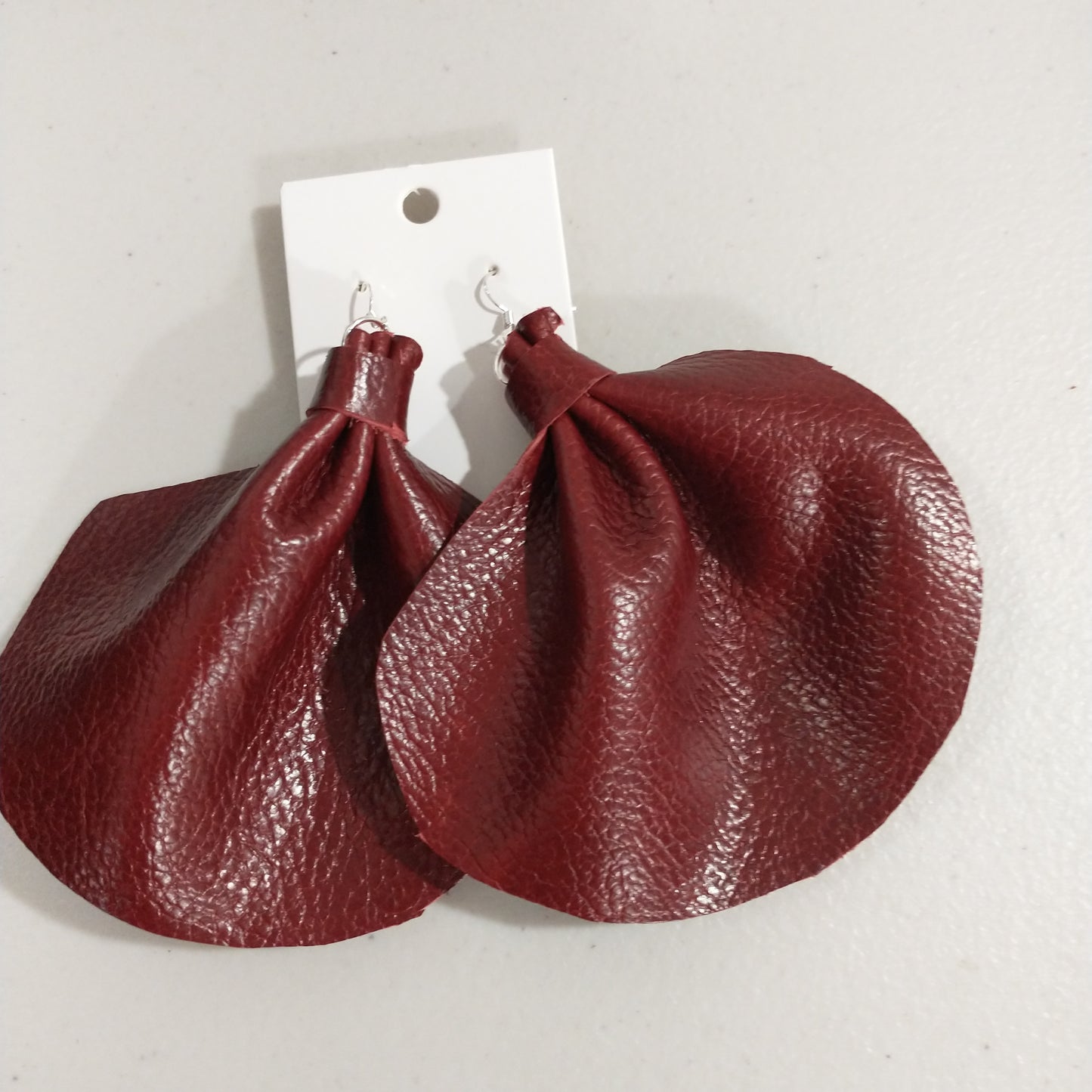 Large Elephant Ears Leather Earrings