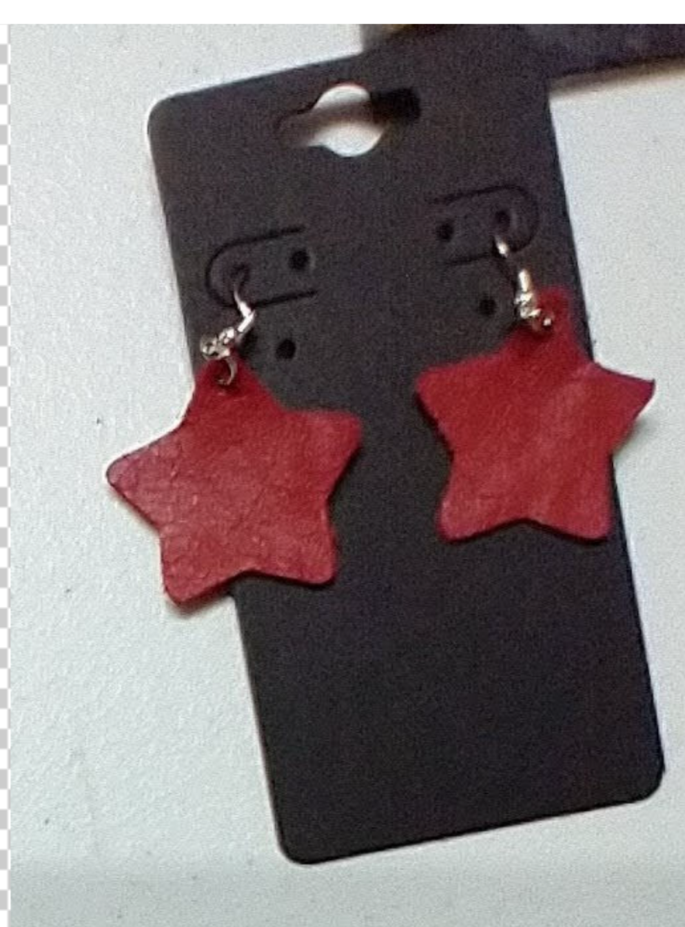 Small Leather Star Earrings