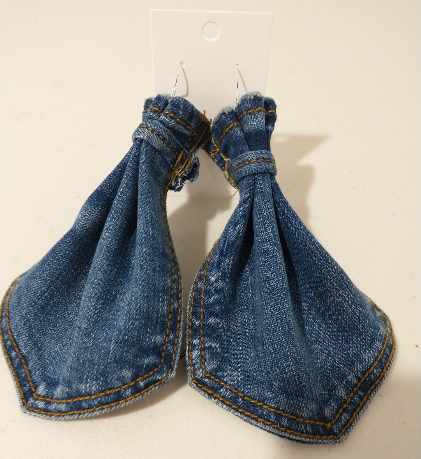 Large Denim Pocket Earrings